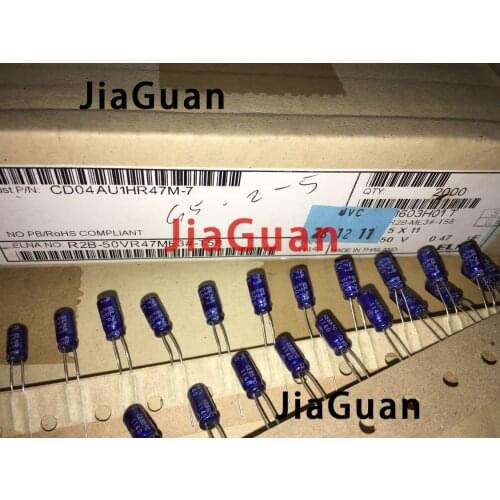 50PCS NEW ELNA RBP2 50V0.47UF 5X11MM blue robe 50v 0.47uf audio electrolytic capacitor R2B 0.47uF/50V BP np 0.47UF 50V