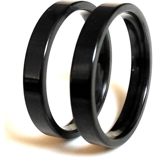 50pcs Comfort-fit Black 4MM 316L Stainless Steel Lovers Band Ring Sizes for Men & Women No Fade Jewelry Wedding Ring Xmas Gift