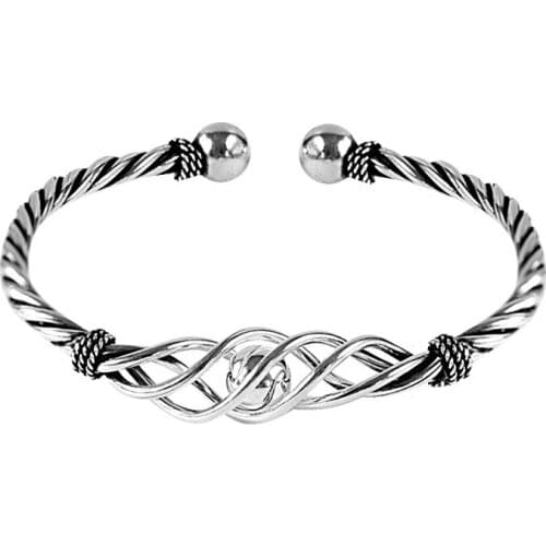 925 Jewelry NEW Korea Women Charming Twist Silver Bracelet Cuff Bangle Hand Chain Valentines Xmas Gifts DROP SHIPPING