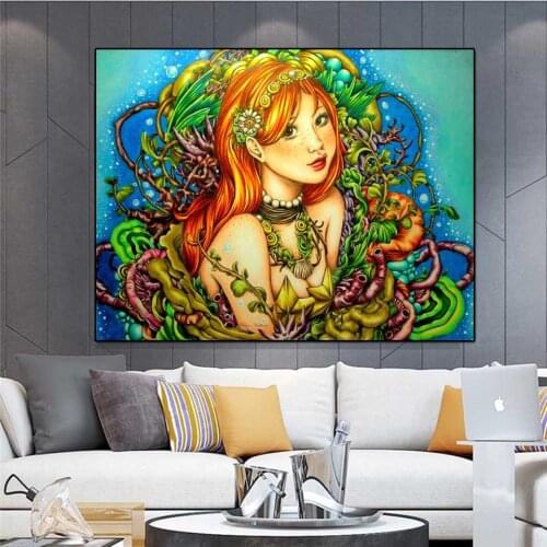 DIY 5D Diamond Painting Abstract sexy Woman Full Square Mosaic Cross Stitch Diamond Embroidery Undersea Paradise Home decoration