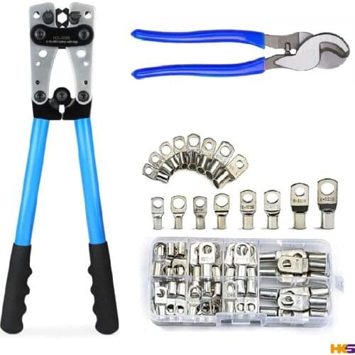 HX-50B Car Auto Battery Copper Ring 8 awg Crimping Tool CableWire Crimper Lug Terminal Crimpers for 6-50mm2 1-10AWG Pliers