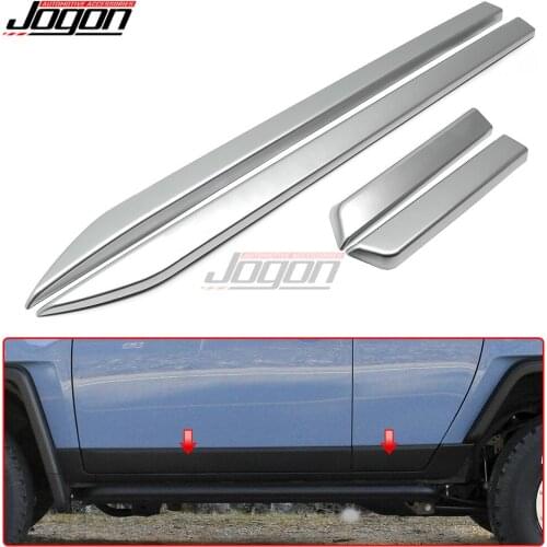 Car Styling ABS Sliver Car Side Door Body Protector Molding Cover For Toyota FJ Cruiser XJ10 2006-2020 Car Accessories