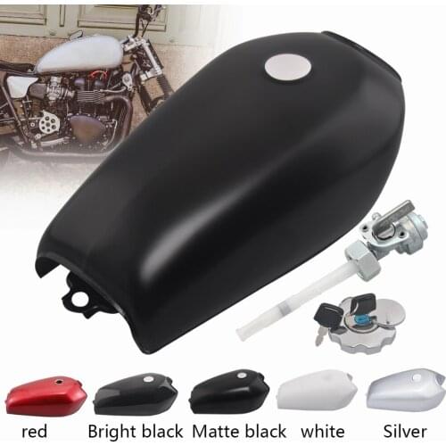 9L 2.4 Gal Motorcycle Fuel Oil Gas Tank Cafe Racer Vintage With Cap For Honda CG125 CG125S CG250 models