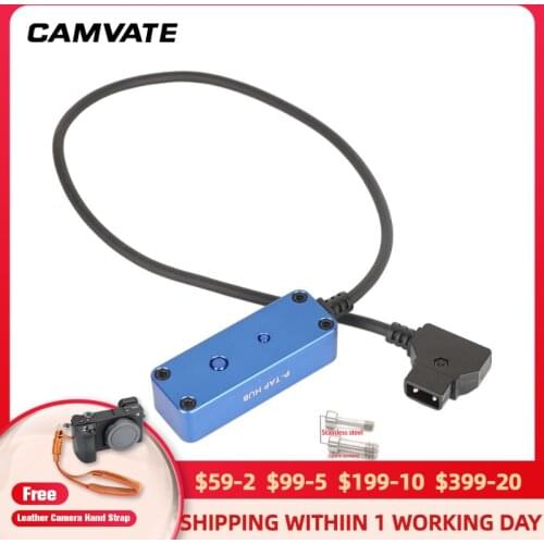 CAMVATE Aluminum Male D-Tap B Type To 3-Port Female D-Tap P-Tap Hub Adapter Splitter With 1/4"-20 & M4 Thread Screws For Ronin 2