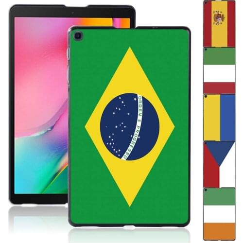 For Samsung Galaxy Tab A 10.1 2019 T510 T515 Casual Flag Pattern Plastic Durable Protective Tablet Case Cover + Free Stylus