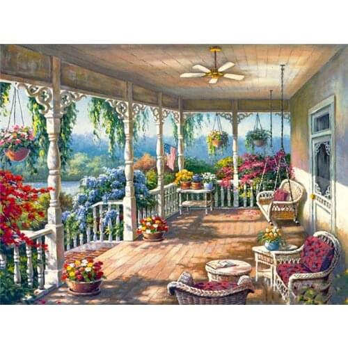 GATYZTORY Beautiful Garden DIY Painting By Numbers Modern Home Wall Art Picture Handpainted Oil Painting For Room Artwork 40*50