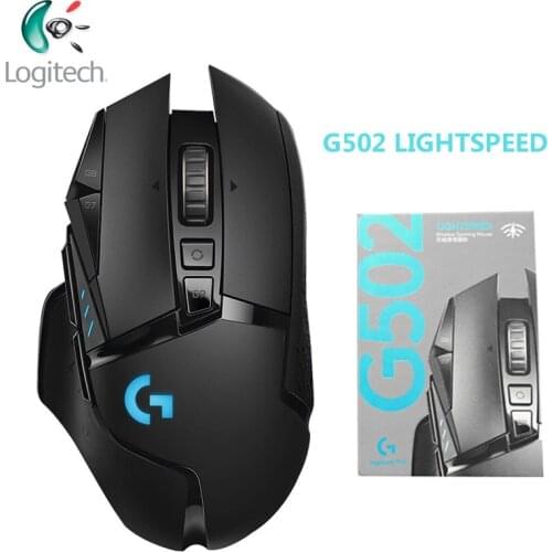 Logitech G502 LIGHTSPEED 16000DPI Game Mouse with HERO Sensor LIGHTYNC Tensioning System Gaming Mouse Support Button