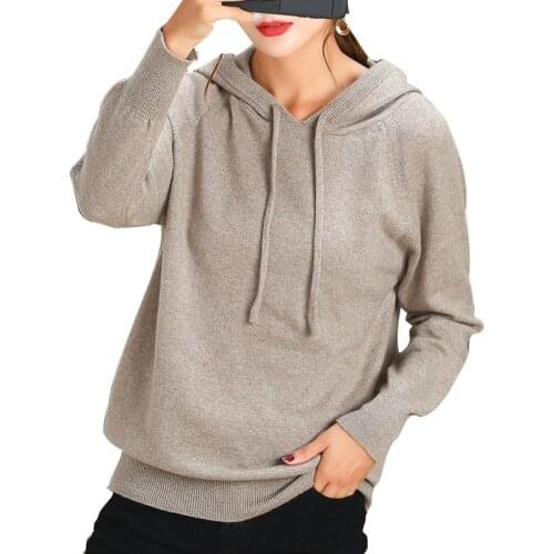 Cashmere Sweater Hooded Pullover 2020 Autumn Winter Knitted Sweater Women Casual Jumpers Korean Student Jersey