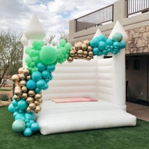 Commercial New new design PVC Inflatable White Bouncy Castle Jumping Castle Adult Kids Bounce Castles House for Wedding Party