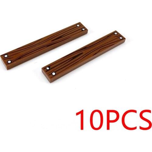 [MOC Hub] 10PCS Print Wooden Pattern 1x6 MOC Building Blocks Tile Construction Classic Brick Toys Kids Learning Education