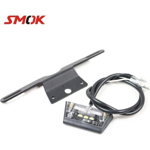 SMOK Motorcycle License Plate Holder Bracket LED Light For Ducati Monster Suzuki GSXR 600 S1000XR CBR 600 RR FZ6 200