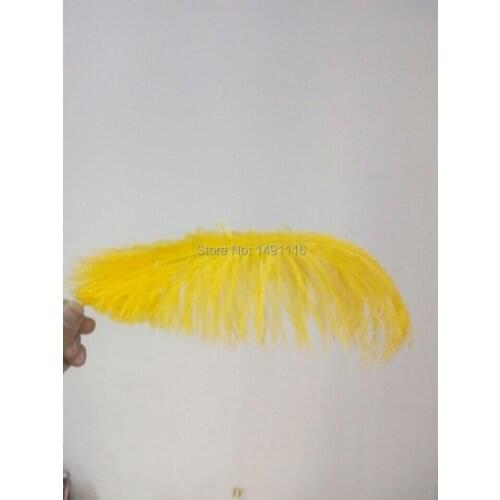Hot! wholesale 50pcs Yellow ostrich feather wedding decoration DIY12-14inches / 30-35CM