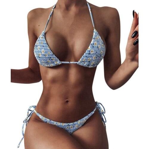 Micro Bikini Pleated Swimsuit 2 Piece Sets Womens Strappy Swimwear Mini Bikinis Biquini Brazilian Push Up Swimsuit Sexy Bikini