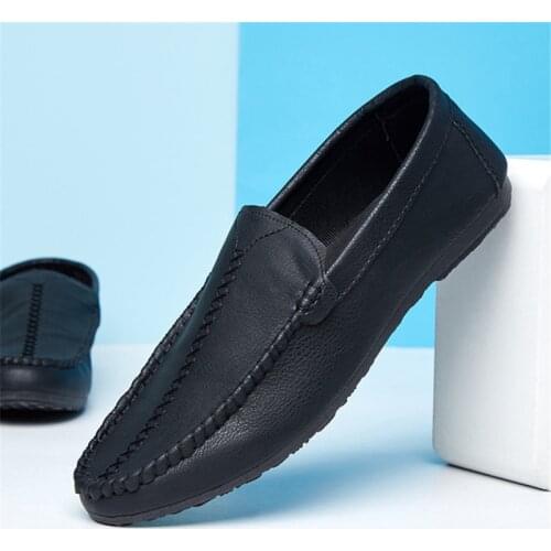 Italian sneakers Men Casual Shoes Summer pu Leather Men Loafers Moccasins Slip On Mens Flats Breathable Male Driving Shoes 2020