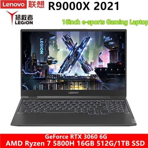 Lenovo Legion R9000X 2021 e-sports 16inch Gaming Laptop R7-5800H GeForce RTX3060 6GB 16GB Ram 512GB/ 1TB SSD Backlit metal body
