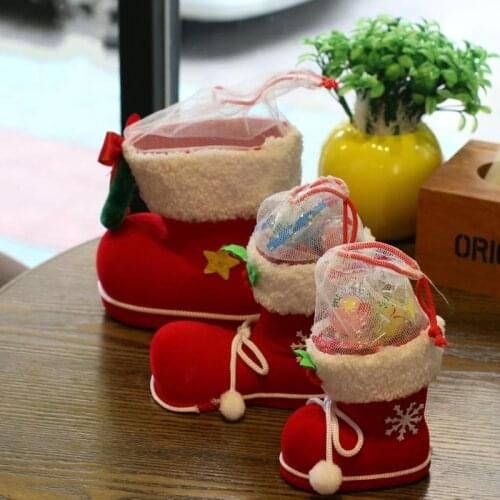 Christmas Boots Candy Box Gift Bag Halloween Present Decorations Xmas Socks Home Decor Design New Year Festival Sweets Supplies
