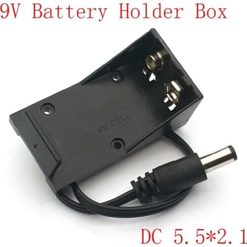 New 9V Battery Holder Box Case Wire with Plug 5.5*2.1mm