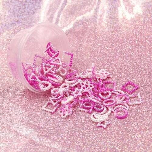 R58E 10g Moon Star Resin Fillings ABS Pearl Bow Heart Flatback Resin Molds Filler