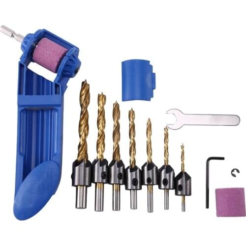 Portable 2-12.5Mm Drill Bit Sharpener Corundum Polishing Grinder Wheel Tool Drill Powered Tools Parts