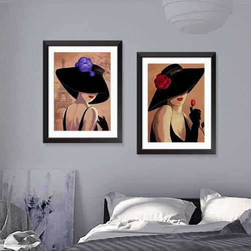 Poster Woman Red lips Wall Oil Painting Picture Print on Canvas no Frame Idea Creative Home Decoration Modern Art picture