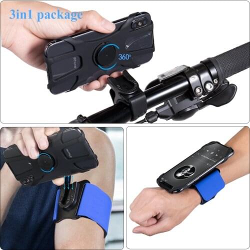 Outdoor Sports Cycling Bike Cell Phone Rotatable Case Mount Arm Bag Running Hiking Mobile Phone Arm Wrist Bag Pouch