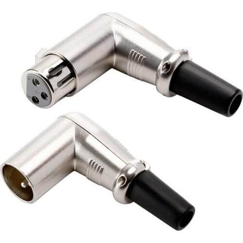 1pc XLR Connector Plug Male&Female 3 Pin Blanced Microphone Audio Cable Adapter Terminal Copper Nickel Plated