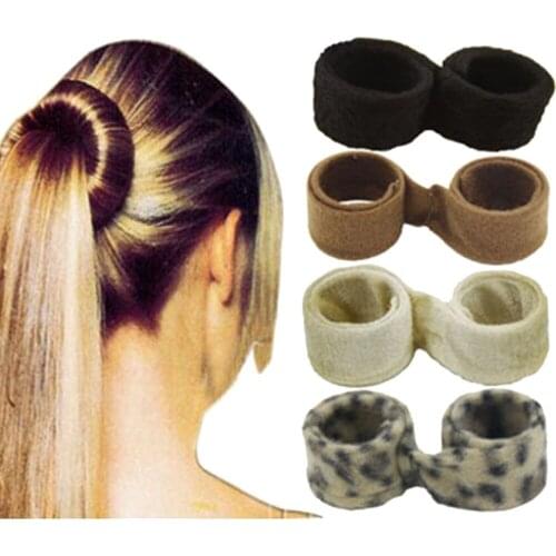 Furling Girl 1PC Black /Brown/ Leopard/ Beige French Hair Roller Involucres Hair Bun Maker Styling Tool Hair Donuts Braider