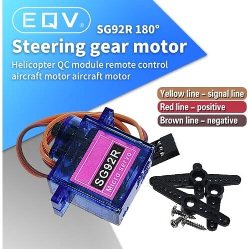 EQV SG92R 2.5KG Micro 9g Servo Nylon Carbon fiber Gears Replace SG90 For RC Model Aeromodelling Helicopter Parts