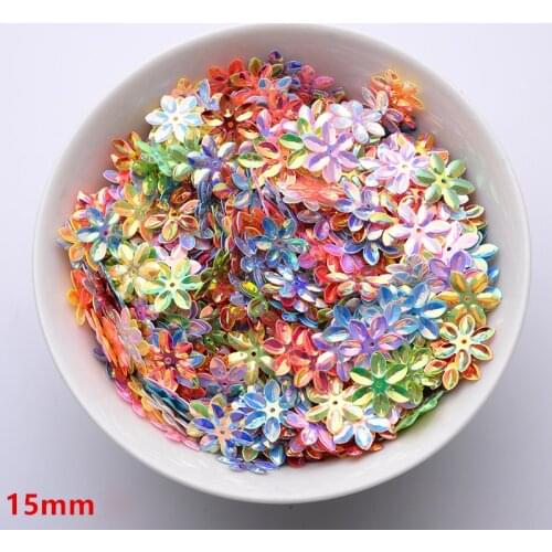Six-Leaf Plum Shape Bulk Sequins 15mm PVC DIY Garment Sewing Supplies Footwear Accessories Party Decoration