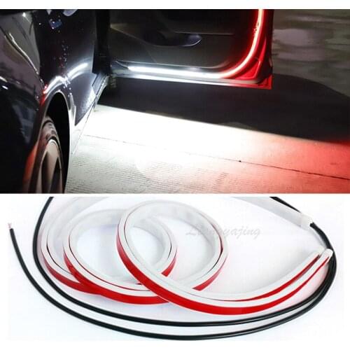 LED Car Door Warning Lights Car Accessories Decoration Anti Rear-end Collision Safety Light White Welcome Lights Flashing Red