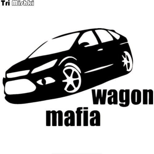 Tri Mishki HZX541 13.1x20cm wagon mafia funny car sticker Vinyl Decals Motorcycle Accessories sticker reflective