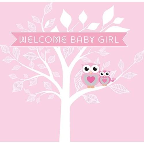 Welcome baby girl shower photo backgrounds vinyl fotografia birds Backdrops photography for photo studio props photophone lv-459