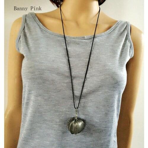 Vintage Geo Pedant Necklace For Women Ethnic Big Pendant Necklace Chunky Long Rope Chain Necklace Fashion Jewelry Collier Bijoux