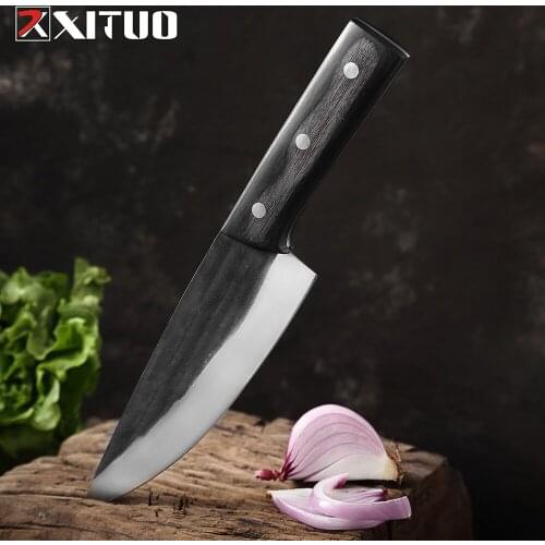 XITUO Forged Boning Chef Knife Serbian Meat Cleaver Fish Butcher Stainless Steel Outdoor Survival Camping Hunting Kitchen Knife