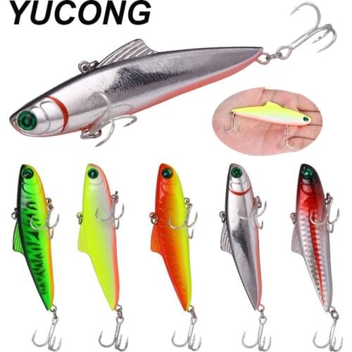 YUCONG 1PCS Sinking VIB 8.5cm-21g Bottom Vibration Fishing Lure Stickbait Artificial Hard Bait Swimbait Wobbler Bass Pesca Isca