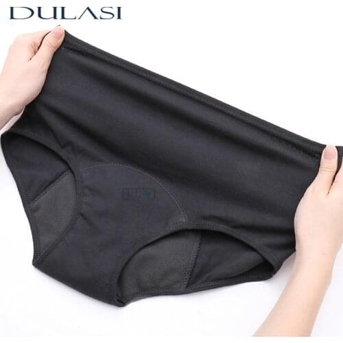 Women Menstrual Panties Cotton Super Absorbent Period Briefs Leakproof Breathable Physiological Underwear Safety High Waist DULA
