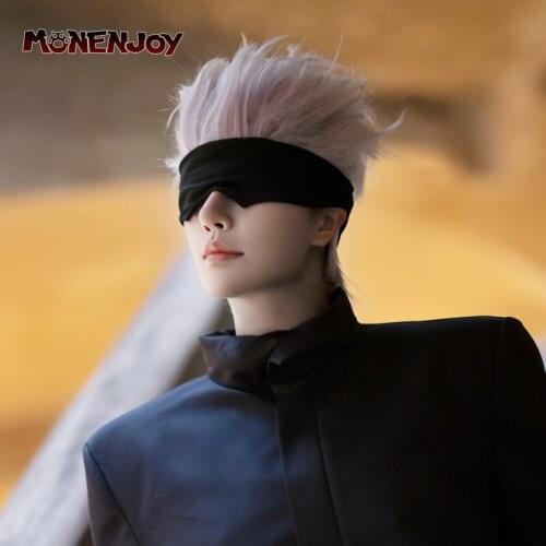 Monenjoy Jujutsu Kaisen Gojo Satoru Cosplay Wig White Grey Blue Quiff Cos Hair