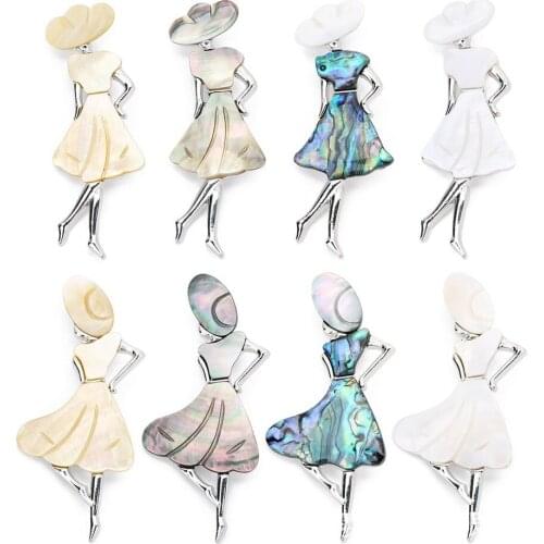 Natural Abalone Shell Pin Badge Womens Scarf Button Corsage For Shell Pendant Costume Brooch Festive Banquet Girl Gift