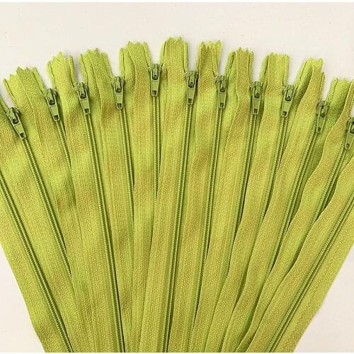 10 pcs. 10-60 cm (4-24 inches) Fruit Green Nylon Zippers Tailor Sewer Craft Crafters
