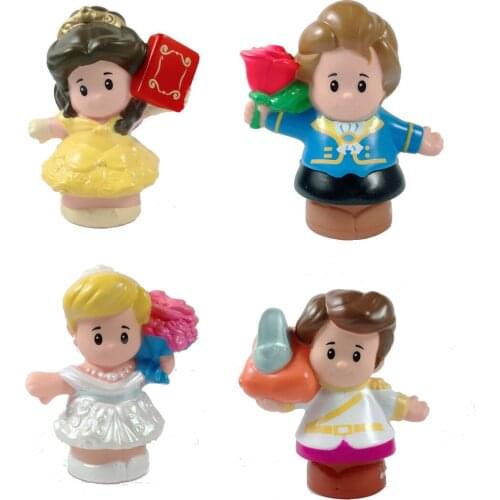 Lot of 4pcs Fisher Little 6.5cm mini People Princess & Prince Couple Wedding Cartoon Doll Toy Gift