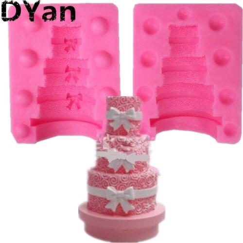 Free Shipping Three Layers of Cake Silicone Cake Mold Fondant Cake Decorating Tools Gumpaste Chocolate Candy Mould A1366