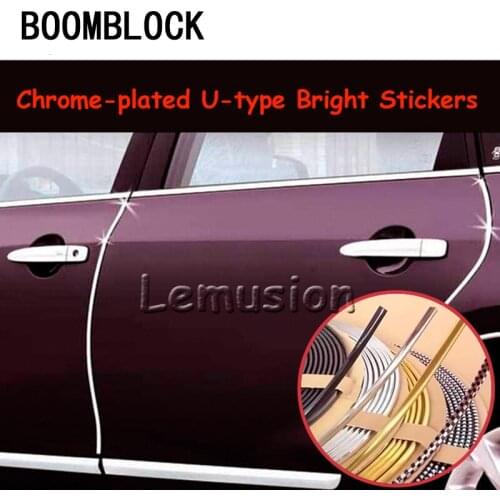 BOOMBLOCK 3m Car Body Styling Chrome Strip Stickers For BMW e90 e60 e39 e46 f10 F30 VW Golf 7 passat b6 Peugeot 206 audi a3 a4