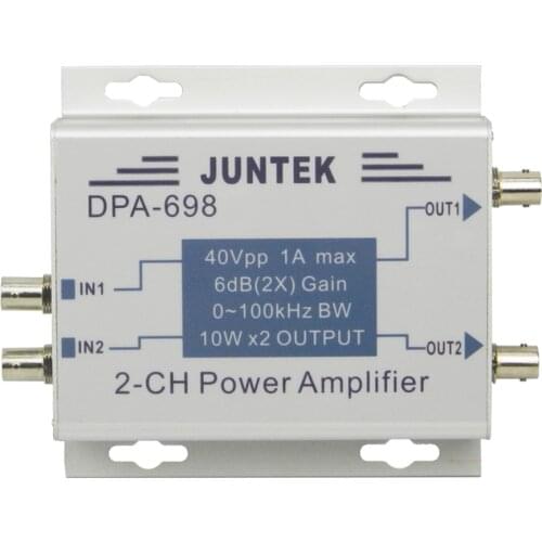 JUNTEK DPA-698 Dual Channel High Power DDS Function Signal Generator Power Amplifier DC Power Amplifier 40Vpp