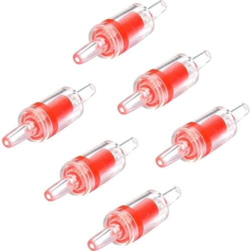 Hot Sale Aquarium Air Pump Check Valves Red Clear Plastic One Way Non-Return Check Valve For Fish Tank