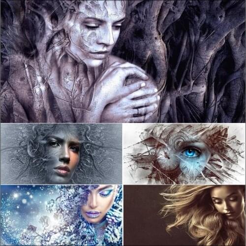 Post-modern Figure Painting, Beauty Portrait Poster, Natural Woman Head Canvas Painting, Printing Mural Waterproof Canvas Painti