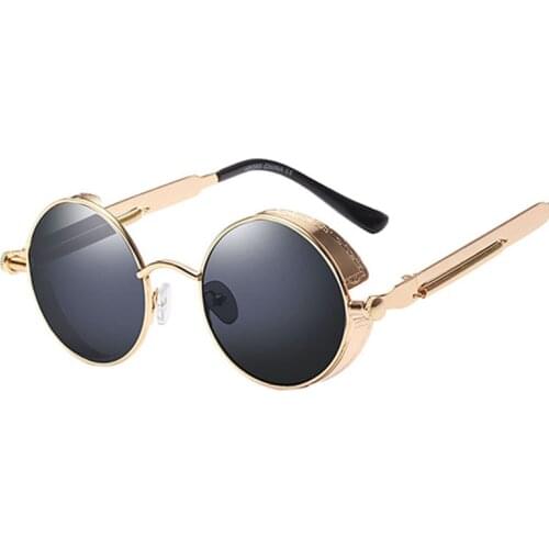 Classic Gothic Steampunk Sunglasses Sun Glasses Men Women Brand Designer Vintage Round Glasses Fashion Driving Goggle UV400