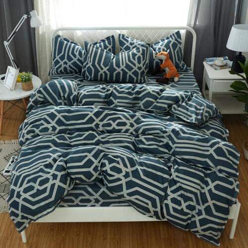 Stars Wave Stripe Letter Printed Bedding Set Linen Set Include Duvet Cover Bed Sheet Pillowcase Twin Full Queen King Size