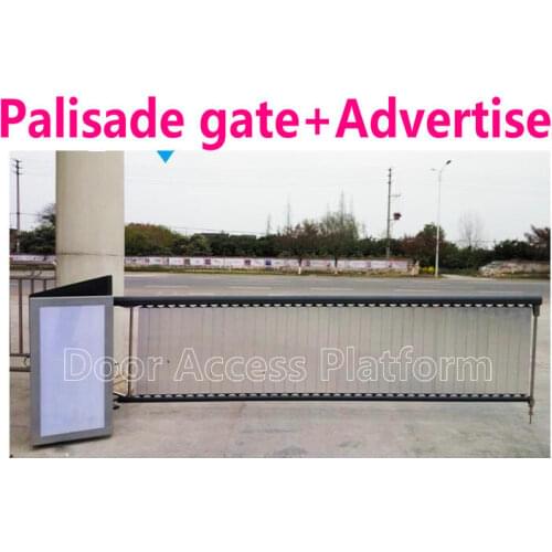 Ship By Sea +1 Order=2 pcs of Palisade gate Access control advertisement Barrier gate+Car Parking system Night Light security