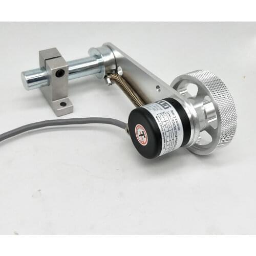 GHW38 metal wheel length measuring sensor NPN ABZ rotary encoder with bracket holder