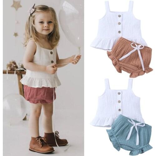 Fashion Princess Baby Set Summer Comfortable Cotton Newborn Suits Cute Vest Tops + Shorts Infant Girls Clothing Sets 6-24 Months